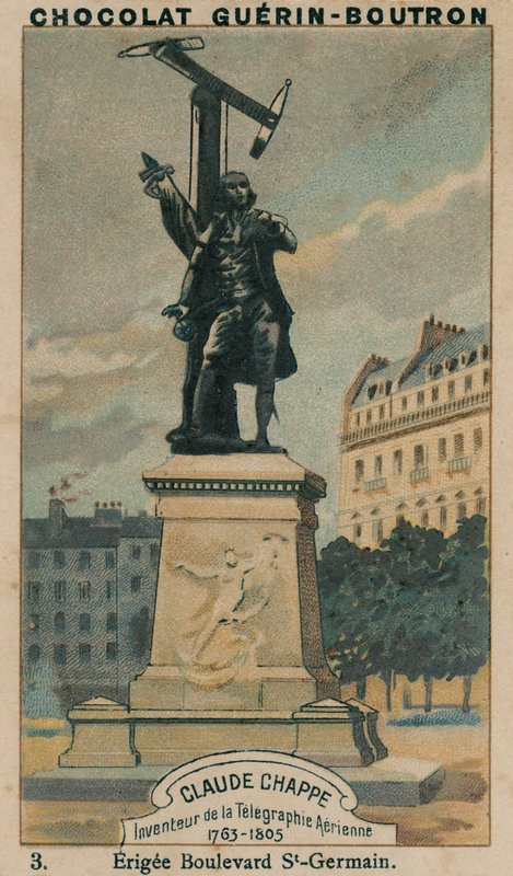 Claude Chappe, Inventor del Telégrafo Aéreo, 1763-1805, Erigida en Boulevard St-Germain de French School
