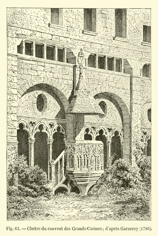 Claustro del convento de los Grandes Carmelitas; según Garnerey, 1780 de French School