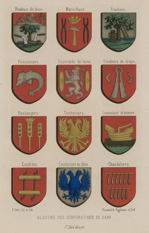 Escudos de armas de las corporaciones de Gante de French School