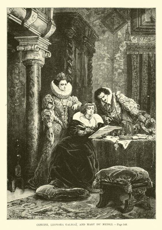 Concini, Leonora Galigai y María de Médici de French School