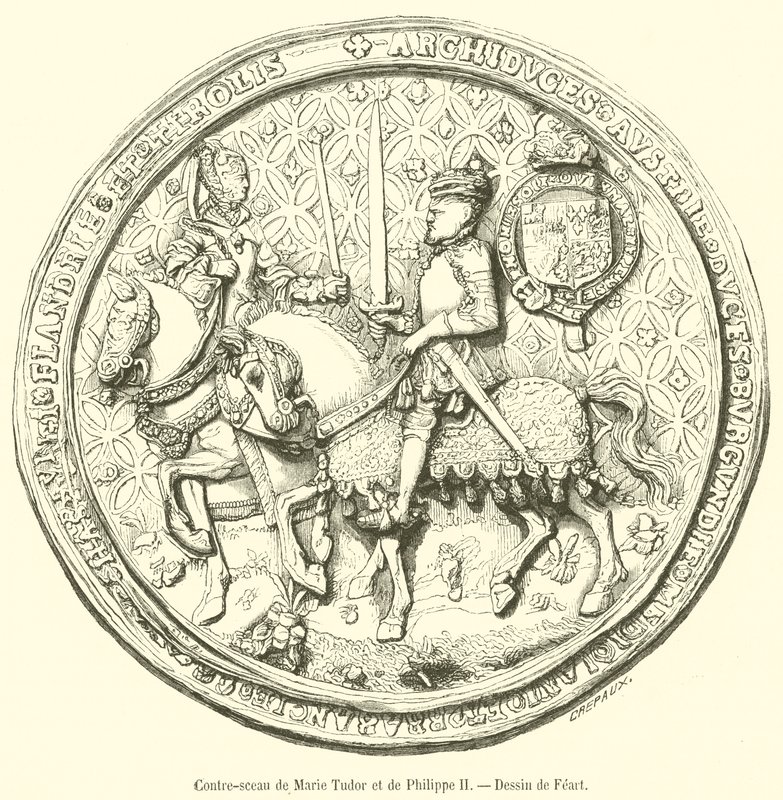 Contre-sceau de Marie Tudor et de Philippe II de French School