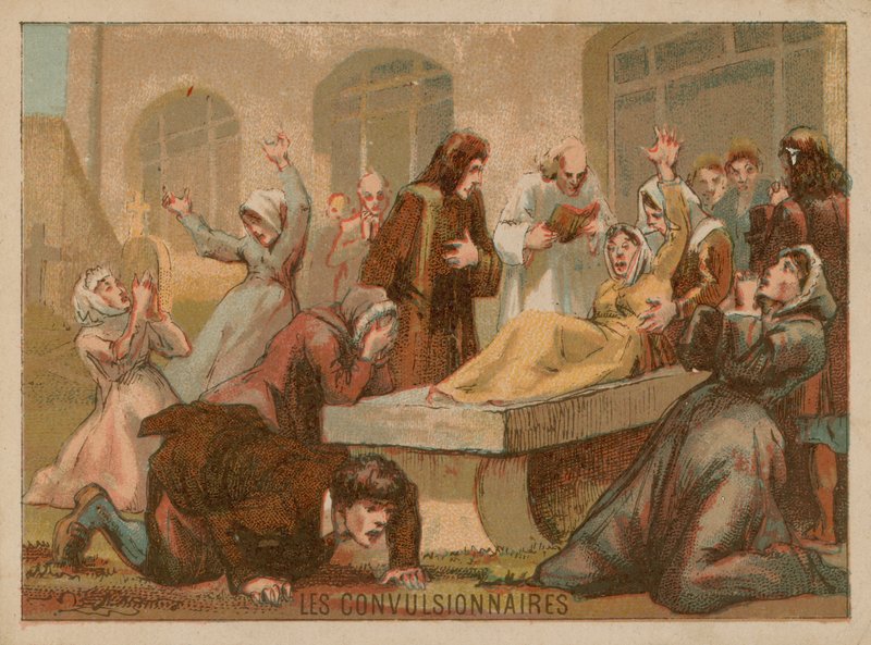 Convulsionarios o místicos religiosos en trance de French School