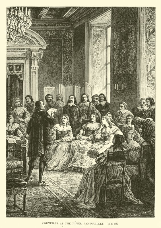 Corneille en el Hotel Rambouillet de French School