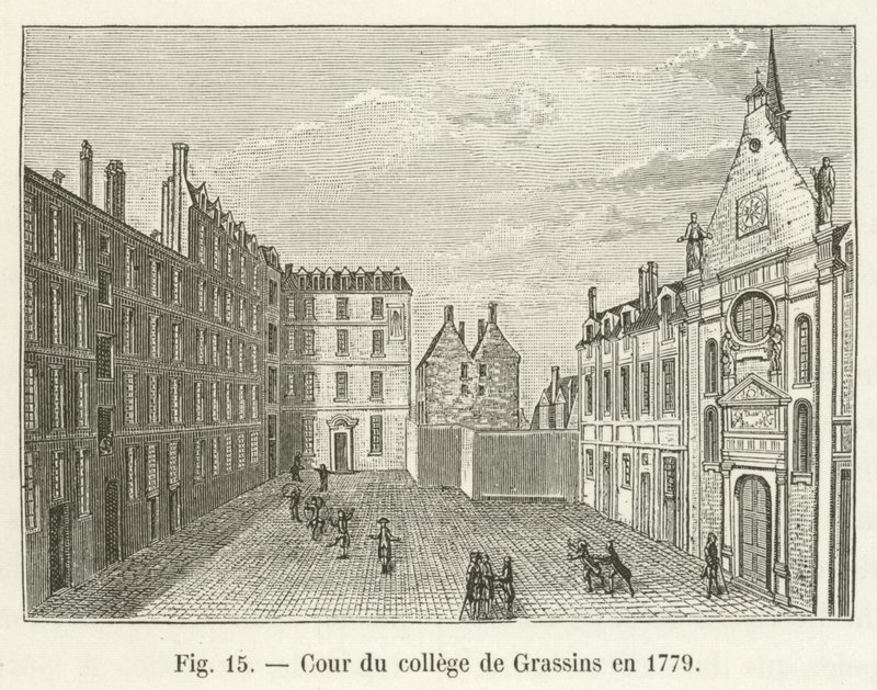 Patio del colegio de Grassins en 1779 de French School