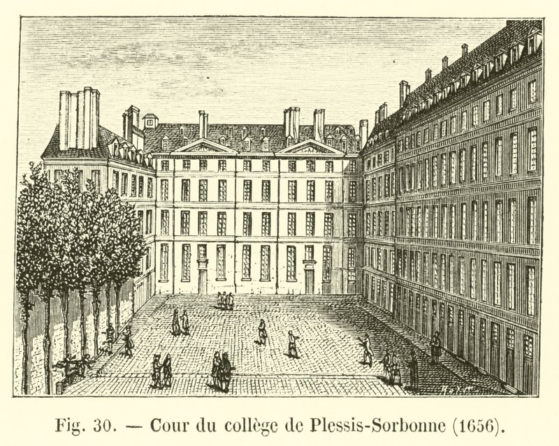 Patio del colegio de Plessis-Sorbonne, 1656 de French School