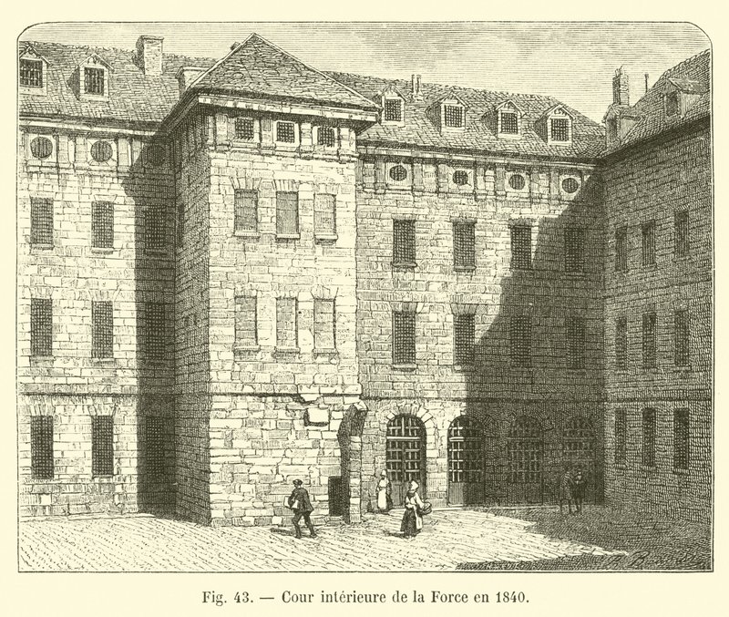 Patio interior de la Force en 1840 de French School