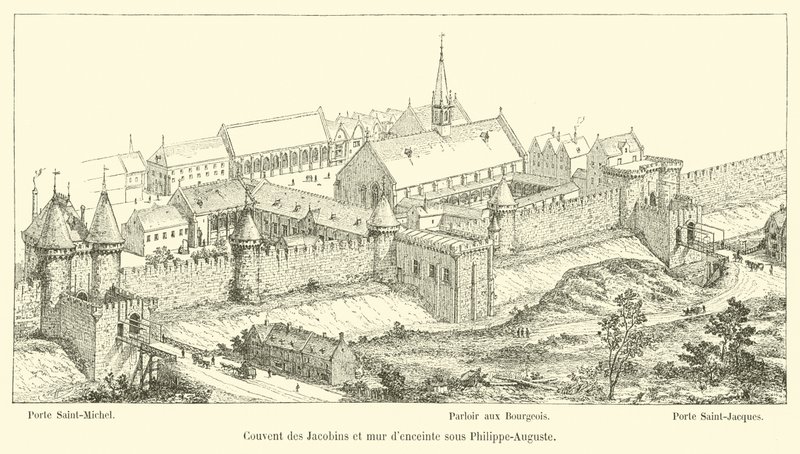 Convento de los Jacobinos y muro de Philippe-Auguste de French School