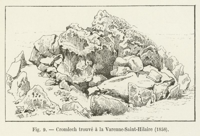 Cromlech encontrado en la Varenne-Saint-Hilaire, 1858 de French School