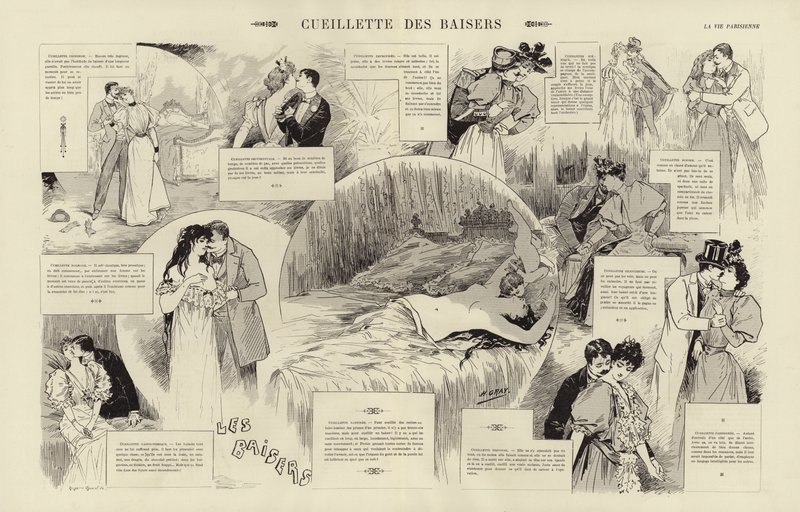 Cosecha de besos (grabado) de French School