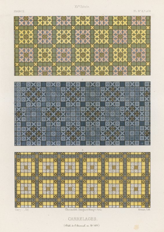 Azulejos decorativos de la Francia del siglo XV de French School