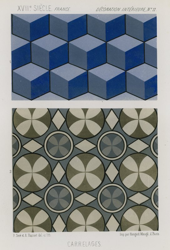 Azulejos decorativos del siglo XVII de French School