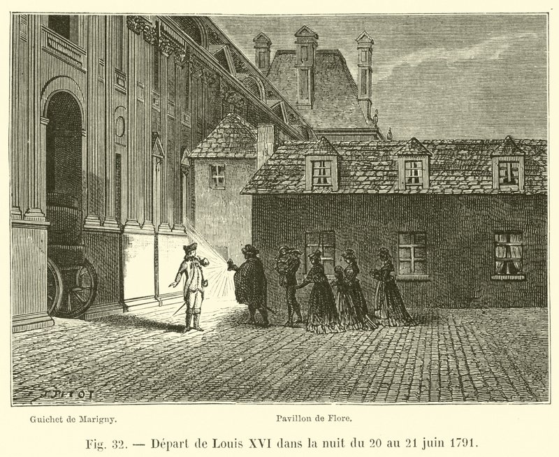 Partida de Luis XVI en la noche del 20 al 21 de junio de 1791 de French School