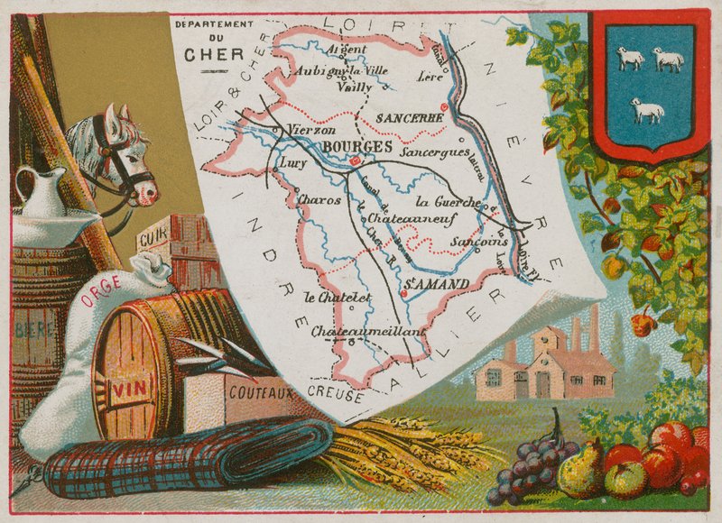 Departamento de Cher en la región Centro de Francia de French School