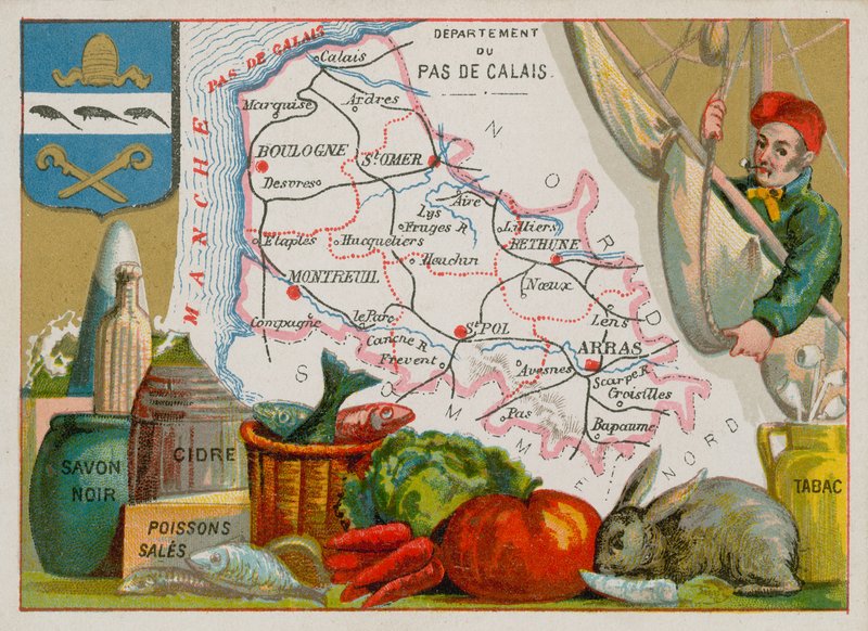 Departamento de Pas-de-Calais en el norte de Francia de French School