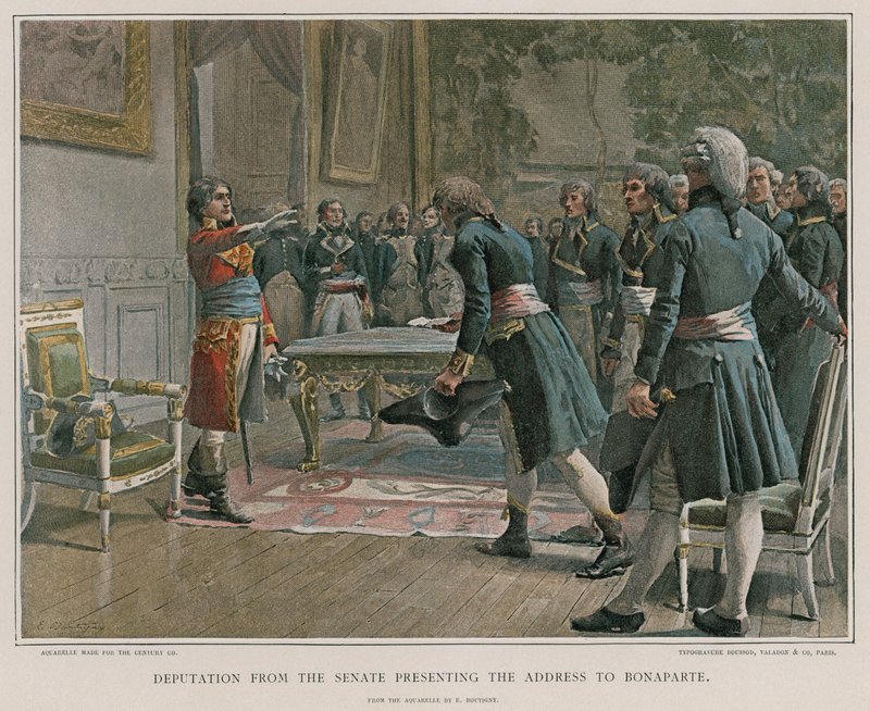 Deputación del senado presentando la dirección a Bonaparte de French School