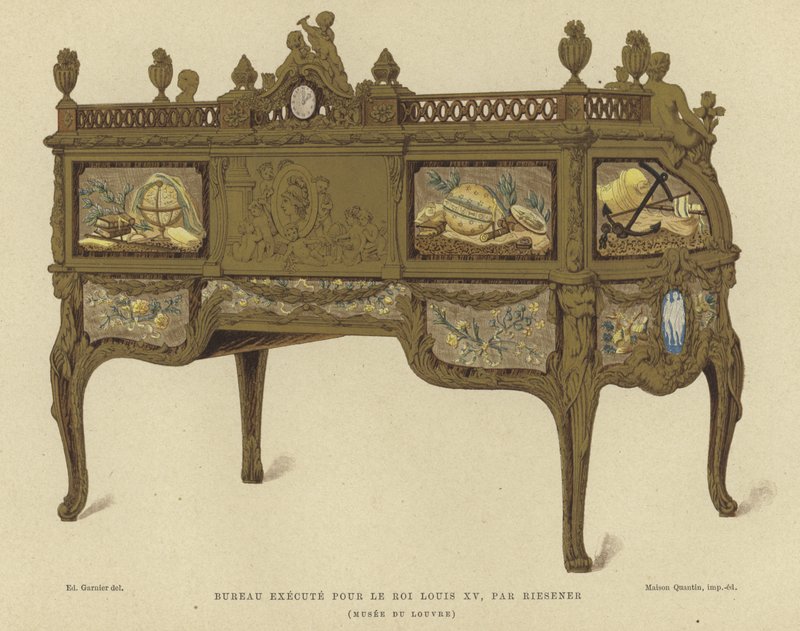 Escritorio hecho para el Rey Luis XV de Francia por Jean Henri Riesener, siglo XVIII de French School