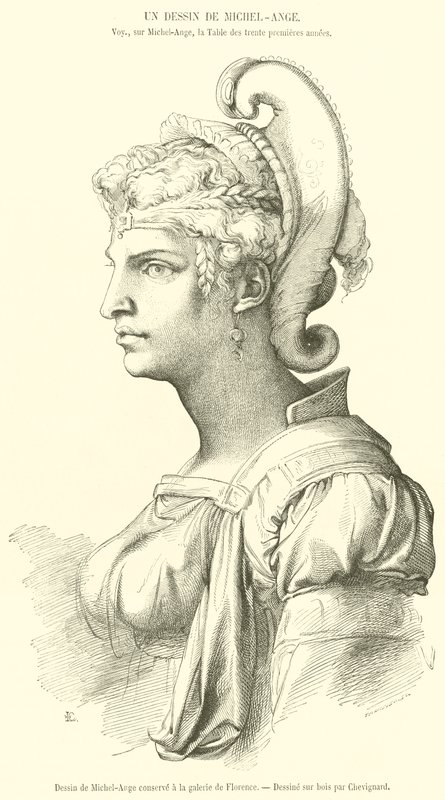 Dibujo de Miguel Ángel conservado en la galería de Florencia de French School