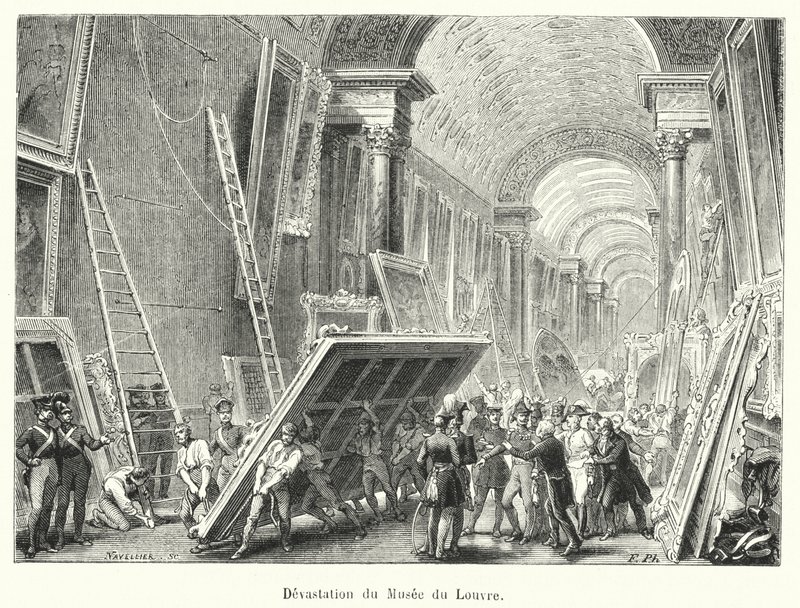 Devastación del Museo del Louvre de French School