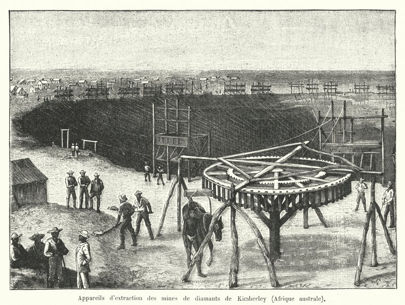Minas de diamantes de Kimberley, Cabo de Buena Esperanza, Sudáfrica de French School
