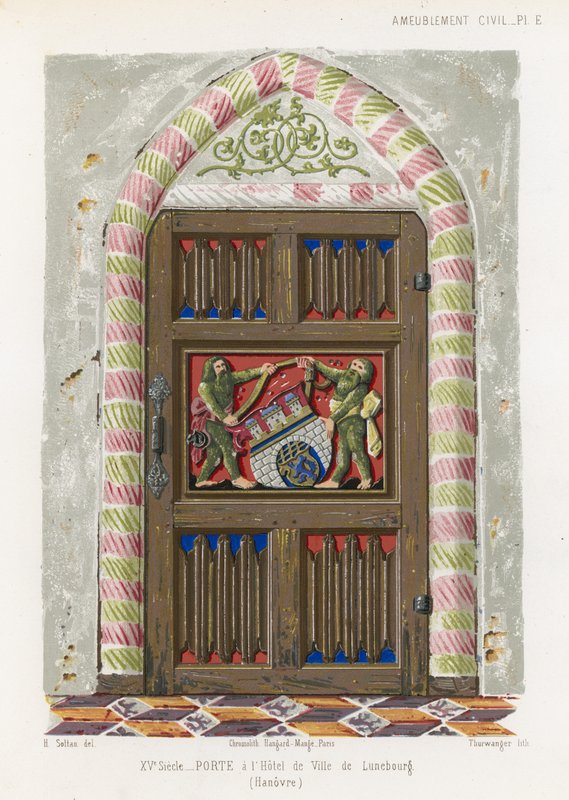 Puerta en el ayuntamiento de Luneburgo de French School