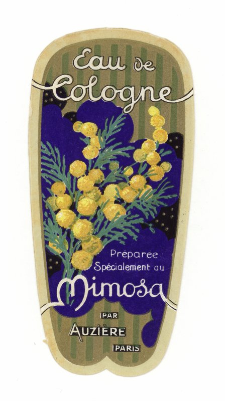 Etiqueta de Eau de Cologne, Mimosa de French School