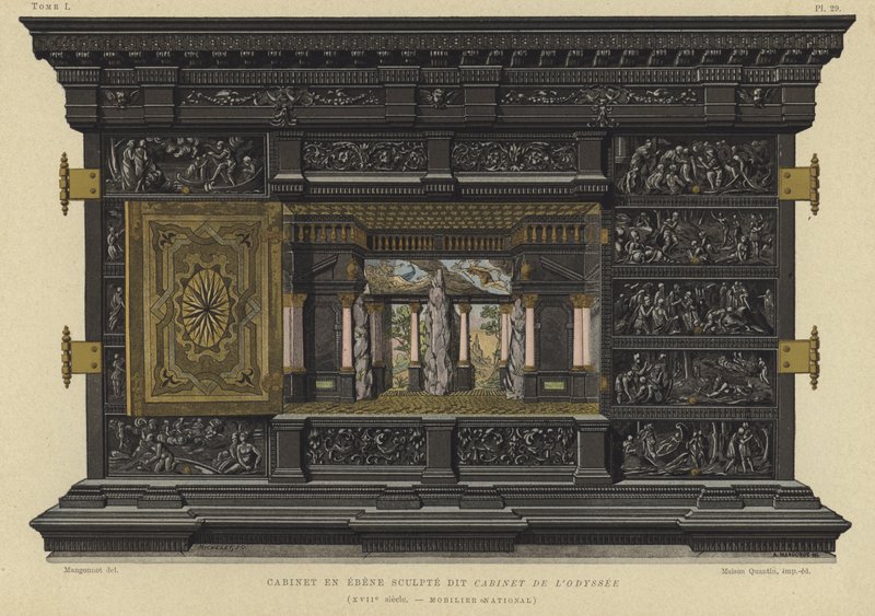 Gabinete de ébano conocido como el Gabinete de la Odisea, siglo XVII de French School