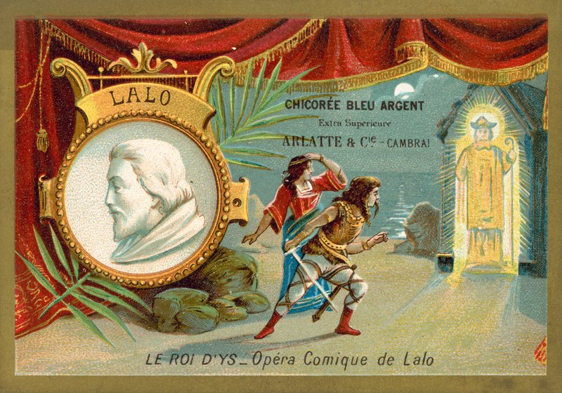 Edouard Lalo, compositor francés, y una escena de su ópera Le Roi d