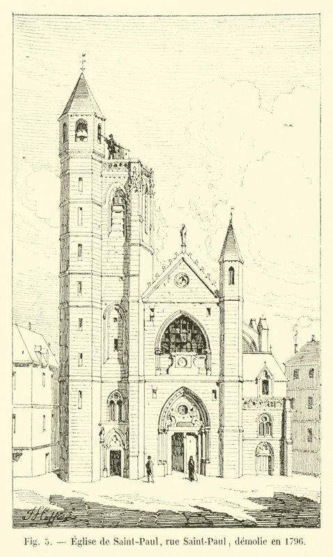Iglesia de Saint-Paul, calle Saint-Paul, demolida en 1796 de French School