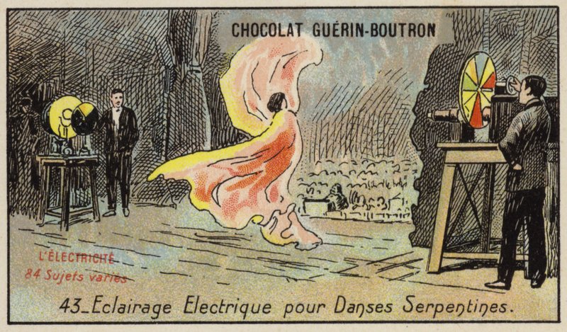 Iluminación eléctrica para la danza serpentina de French School