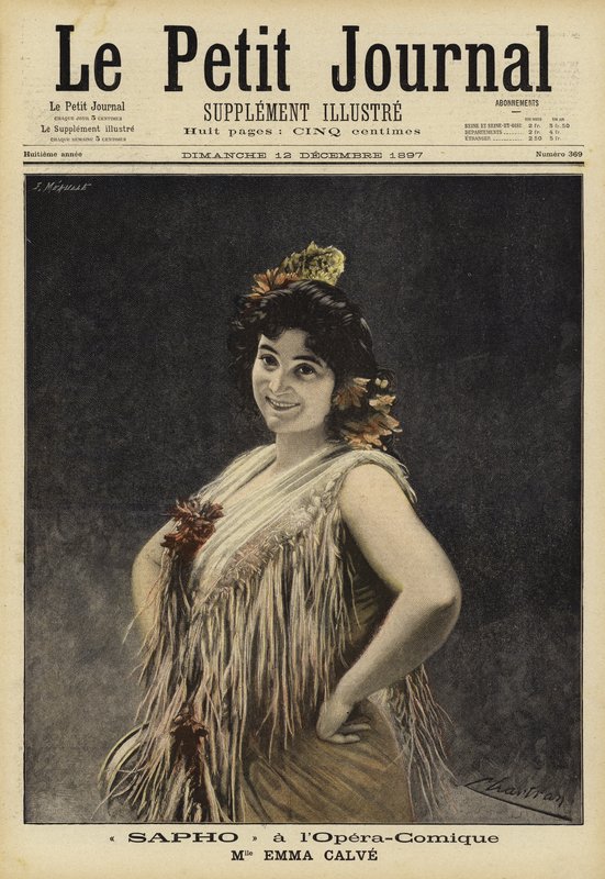 Emma Calvé en Sappho en la Ópera-Cómica, París de French School