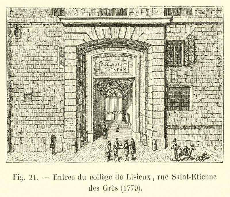 Entrada del colegio de Lisieux, rue Saint-Etienne des Gres, 1779 de French School