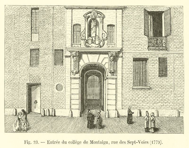 Entrada del colegio de Montaigu, rue des Sept-Voies, 1779 de French School