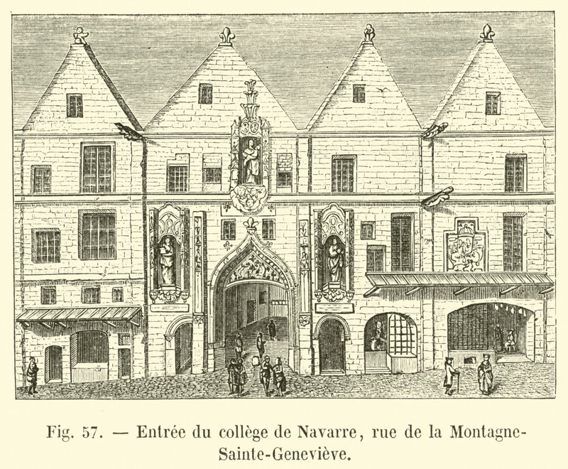 Entrada del colegio de Navarra, calle de la Montaña-Sainte-Genevieve de French School