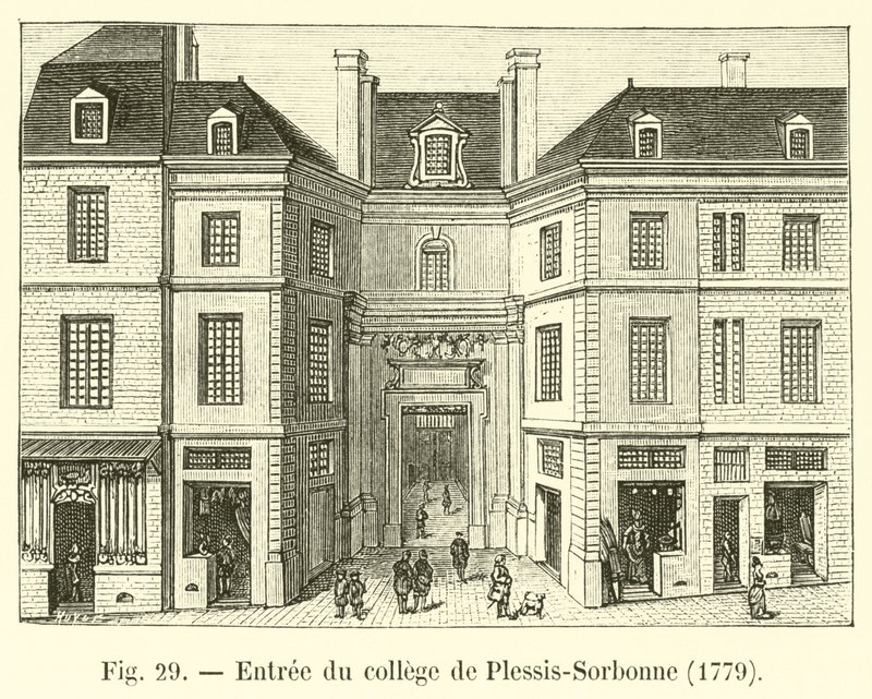 Entrada del colegio de Plessis-Sorbonne, 1779 de French School