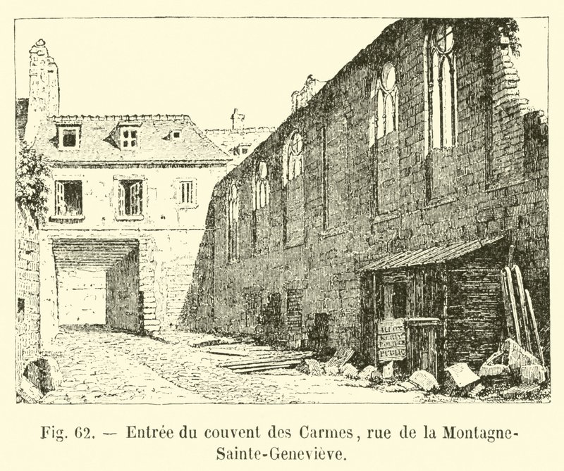 Entrada del convento de los Carmelitas, calle de la Montaña-Sainte-Genevieve de French School