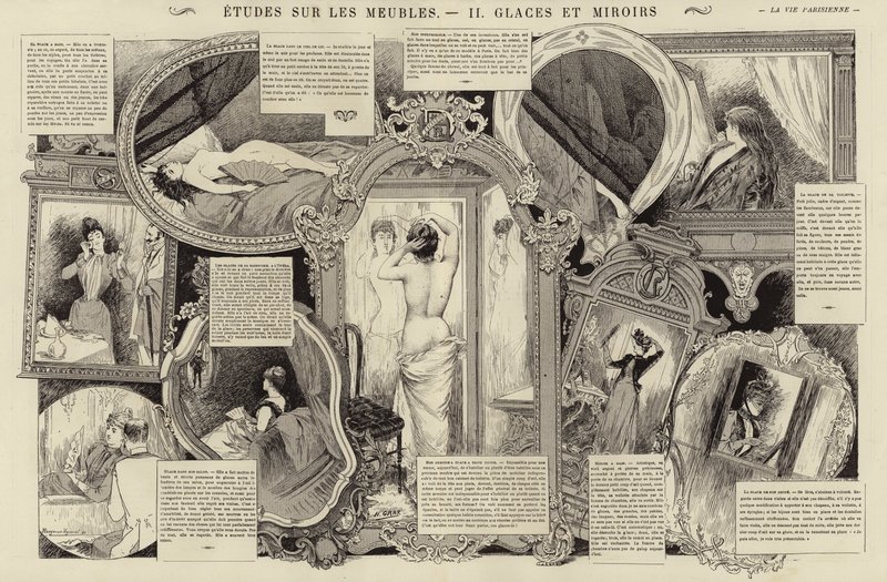 Estudios sobre muebles, espejos y cristales (grabado) de French School