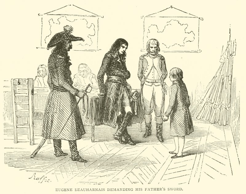 Eugene Beauharnais demandando la espada de su padre (grabado) de French School
