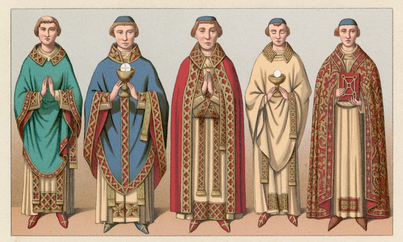Traje de la Europa medieval de French School