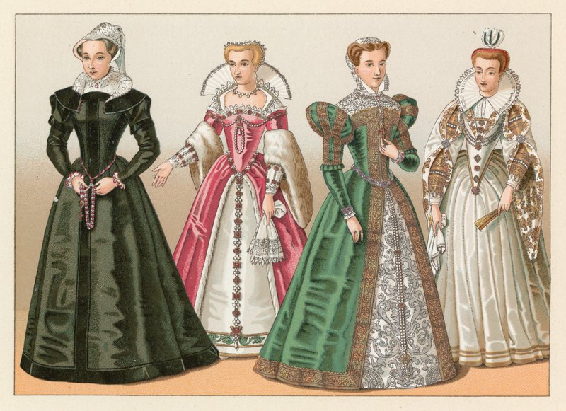 Traje europeo del siglo XVI de French School