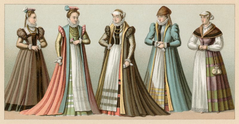 Traje europeo del siglo XVI de French School