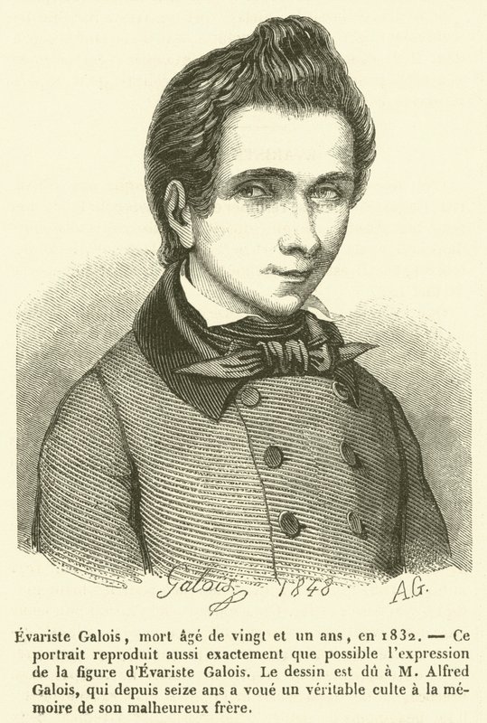 Évariste Galois, muerto a los veintiún años, en 1832 de French School