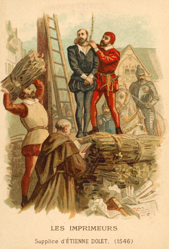Ejecución de Etienne Dolet, erudito, traductor e impresor francés, París, 1546 de French School
