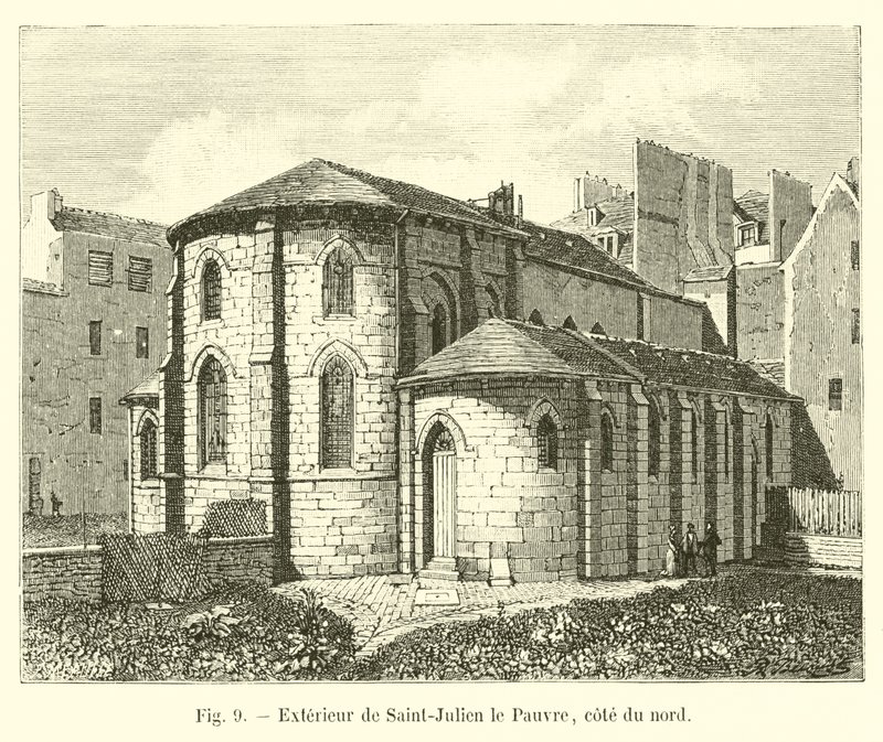 Exterior de Saint-Julien le Pauvre, lado norte de French School