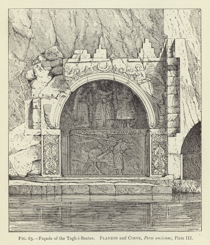 Fachada del Tagh-i-Bostan de French School