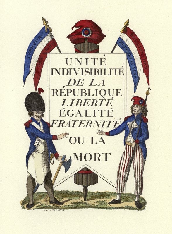 Facsímil de un cartel republicano, Revolución Francesa de French School