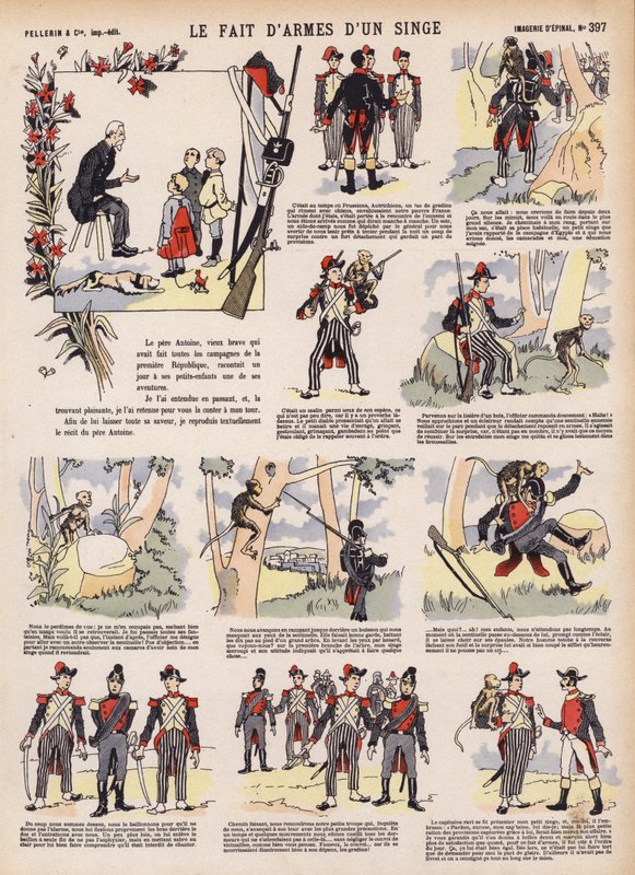 Hazañas de armas de un mono de French School
