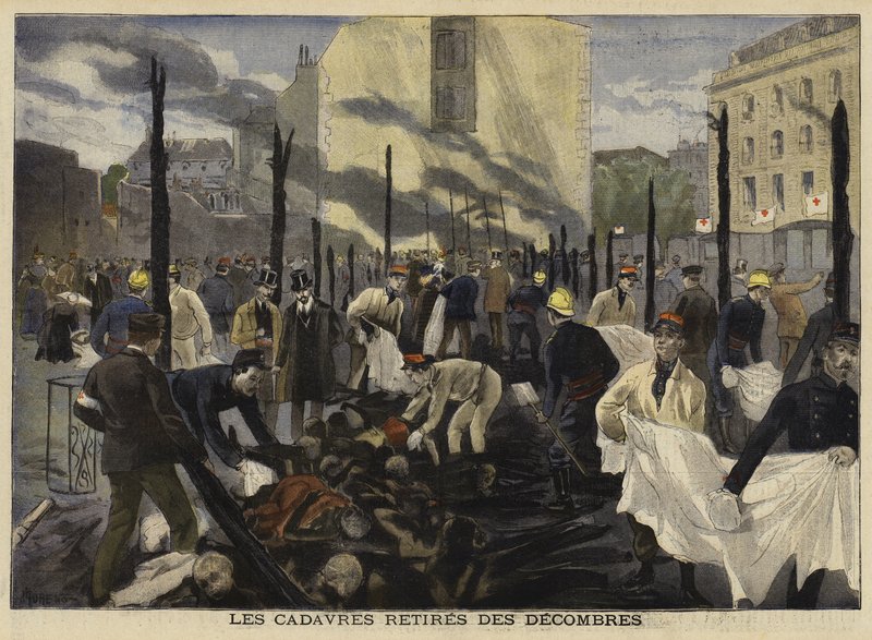 Incendio en el Bazar de la Caridad, París, 1897 de French School