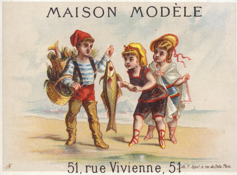 Pescador mostrando la pesca del día a las niñas de French School