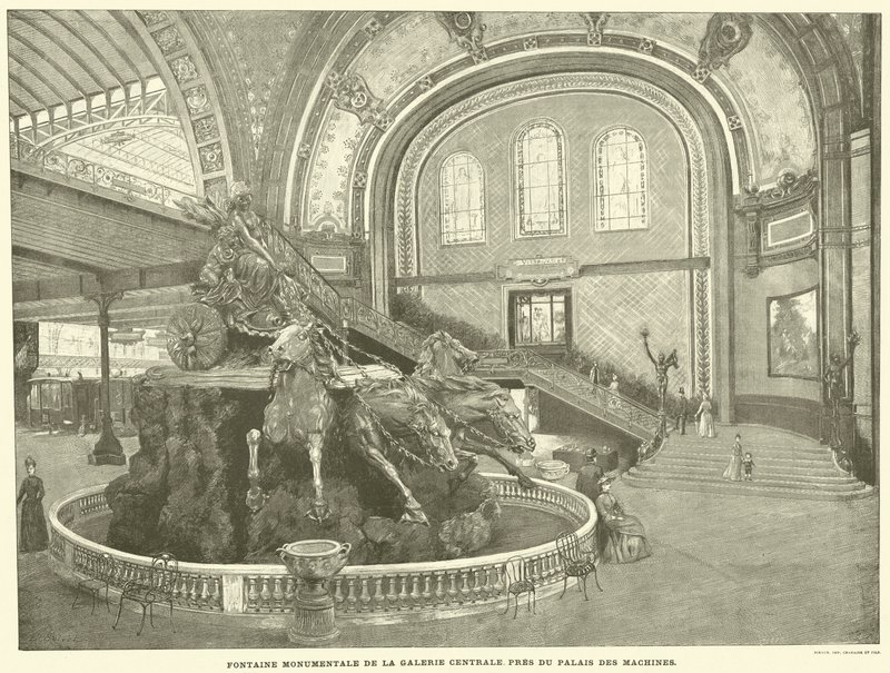 Fuente Monumental de la Galería Central, cerca del Palacio de las Máquinas de French School