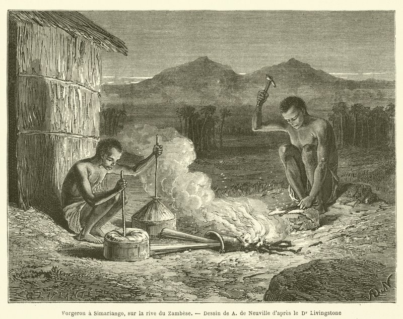 Herrero en Simariango, en la orilla del Zambeze de French School